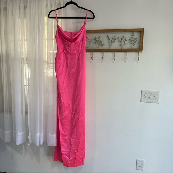 NEW Retrofete Rosa Corset Drape Maxi Dress NWT Hyper Pink Revolve - Picture 5 of 11